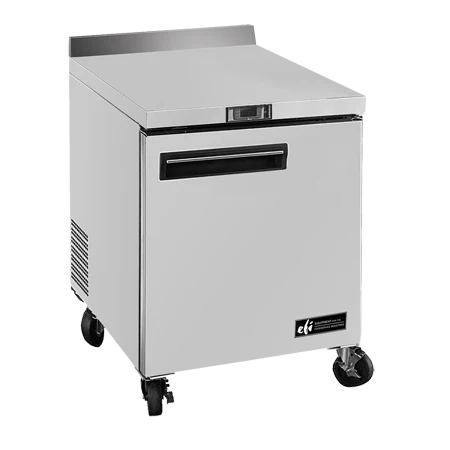 EFI FWDR1-27VC-R 27" 1-Door Stainless Steel Worktop Refrigerator with Backsplash - 7.2 Cu. Ft.