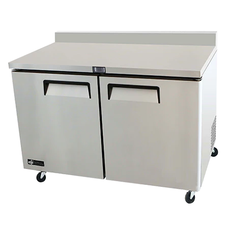 EFI FWDR2-48VC 48" 2-Door Stainless Steel Worktop Freezer with Backsplash - 13.4 Cu. Ft.