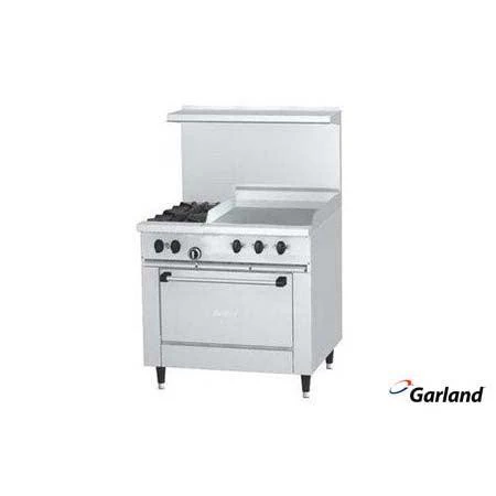 Garland G24-2G12S 24" Natural Gas 2-Burner Range w/ 12" Griddle and a Storage Base - 84,000 BTU