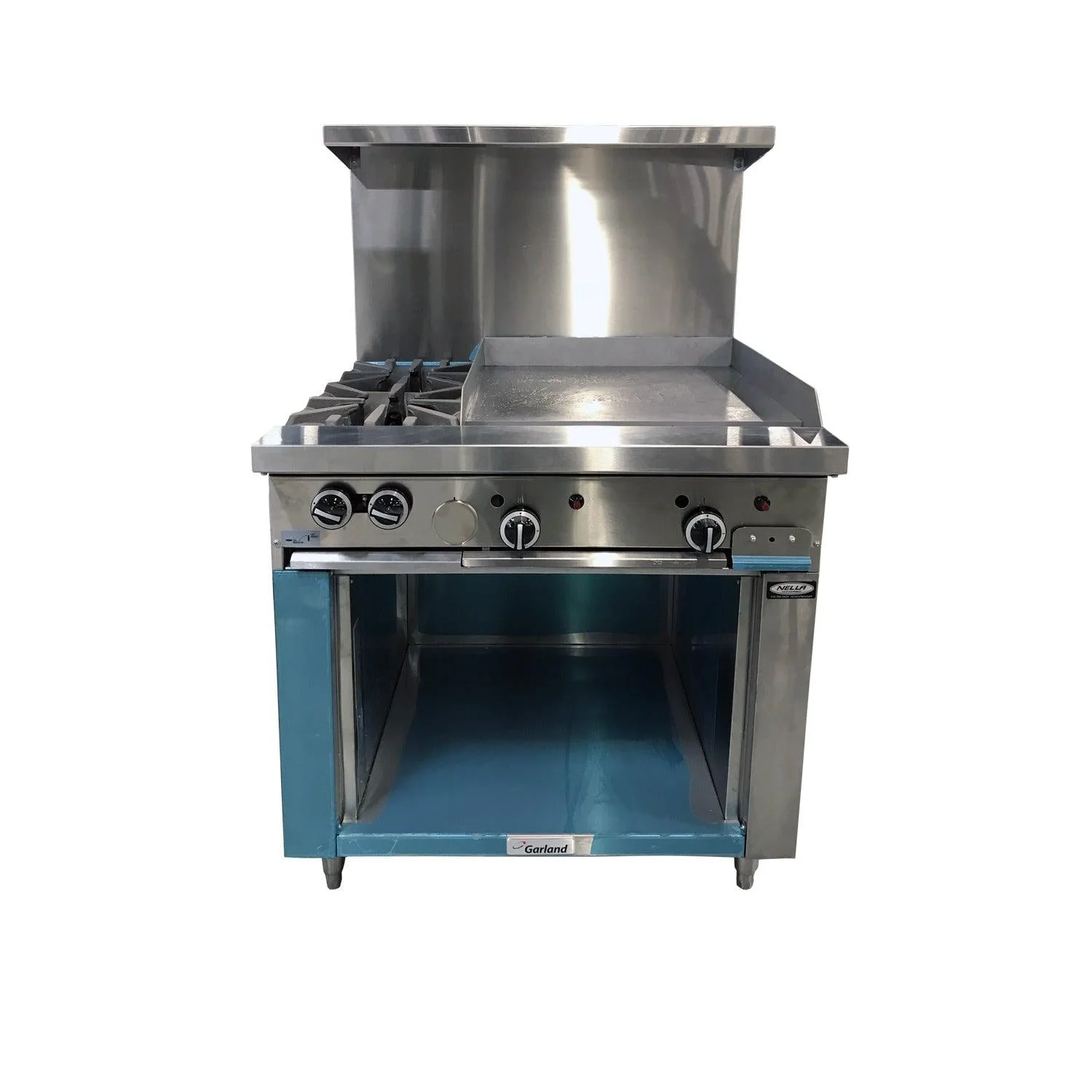 Garland G36-2G24S 36” Natural Gas 2-Burner Range with 24” Griddle and Storage Base - 102,000 BTU