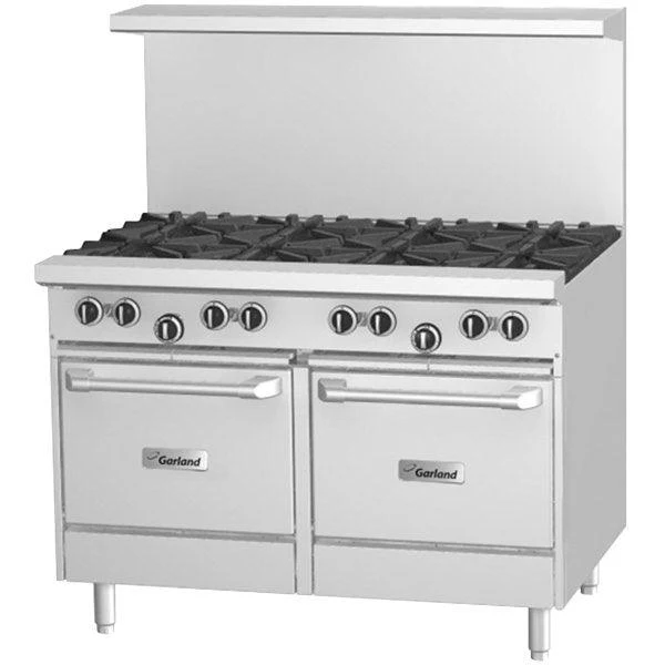 Garland G48-8SS Natural Gas 48" 8-Burner With 2 Storage Bases - 264,000 BTU