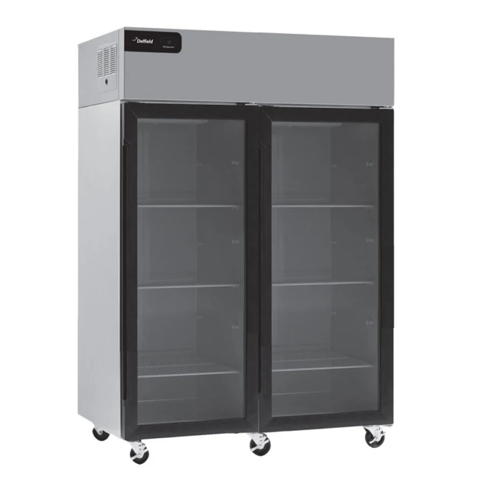 Delfield GBR2P-G 55" Top Mount Glass 2-Door Reach-In Refrigerator