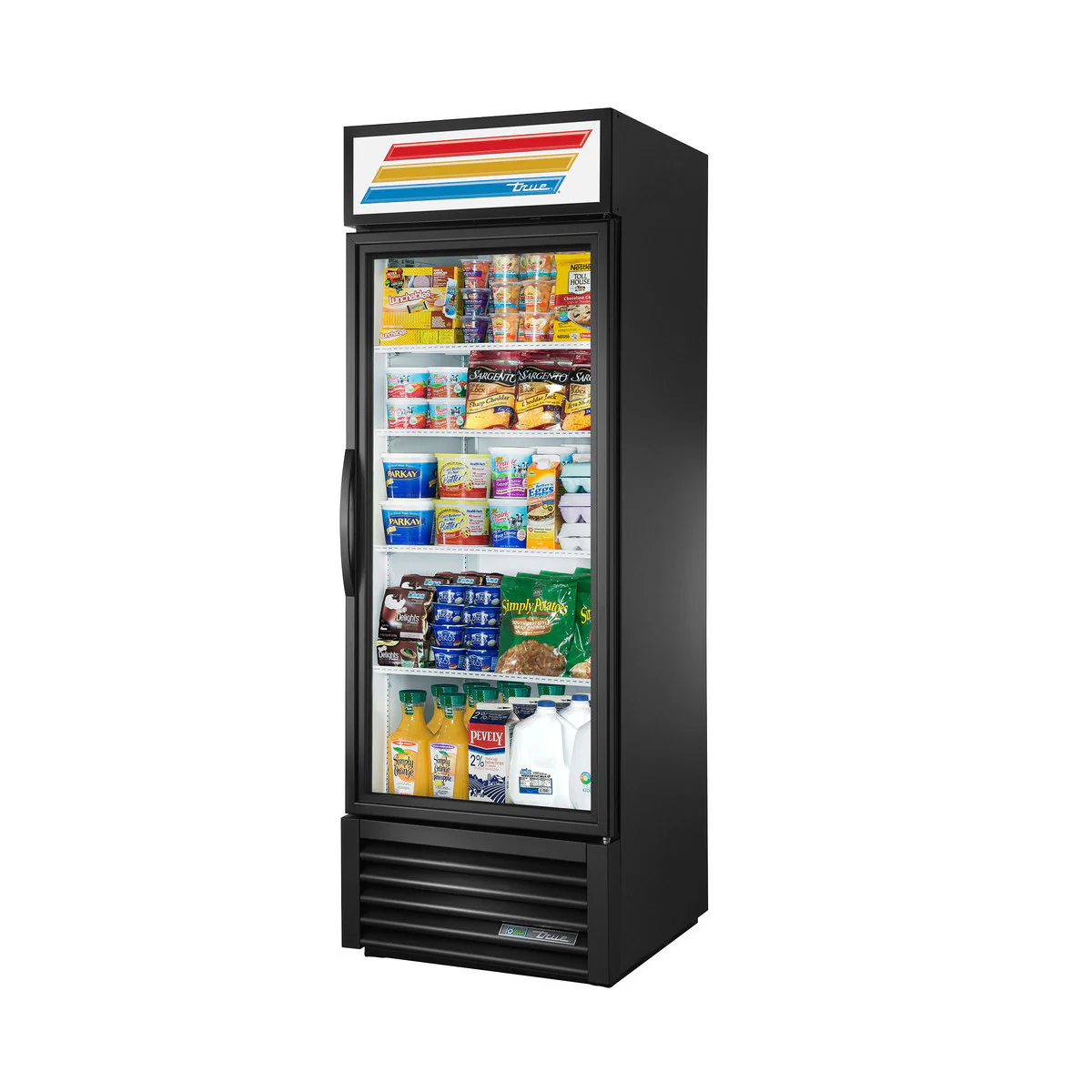 True GDM-23-HC TSL01 BLK 27" Swing Glass Door Refrigerated Merchandiser