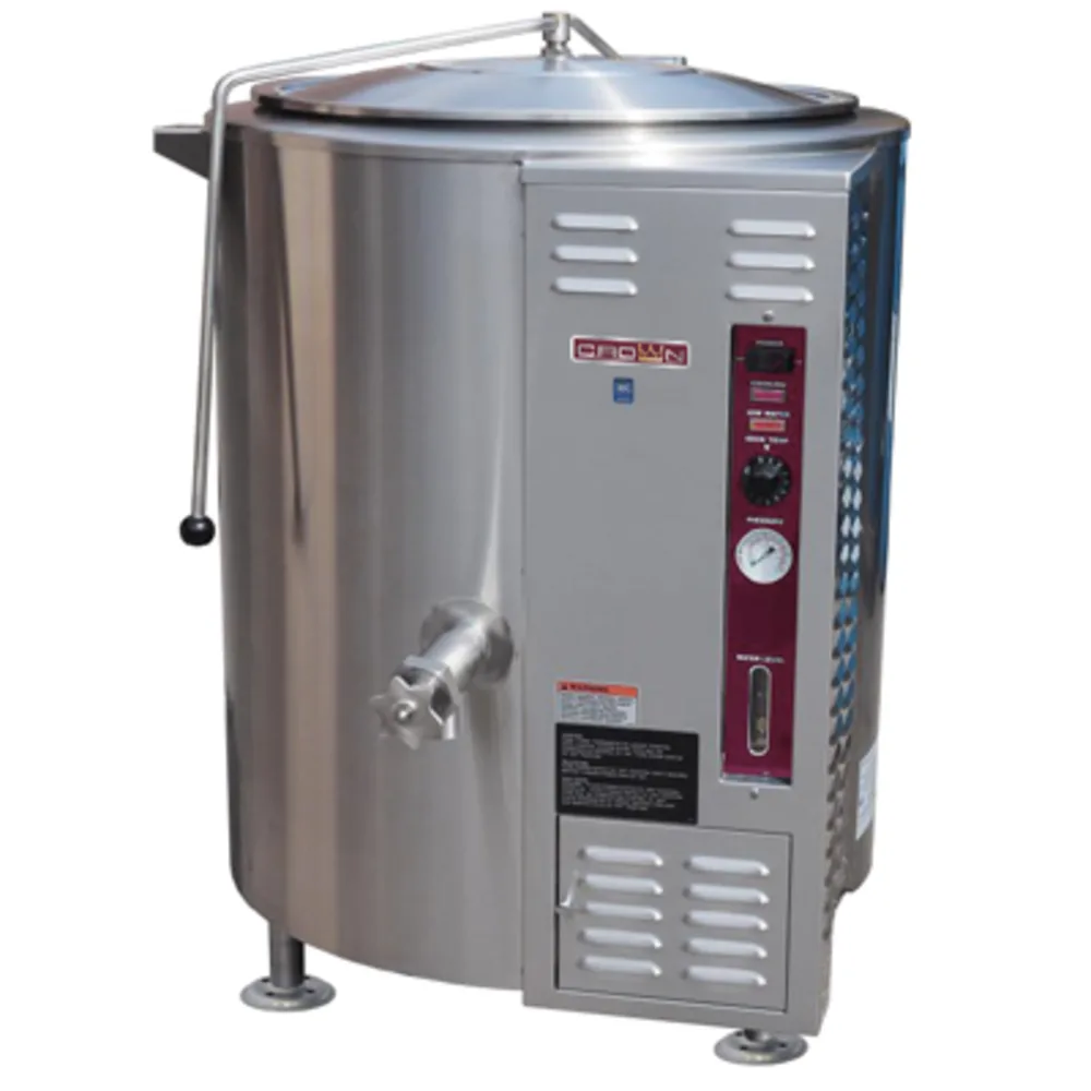 Crown Steam GL-40E 40-Gallon Natural Gas Stationary Steam Kettle - 100,000 BTU