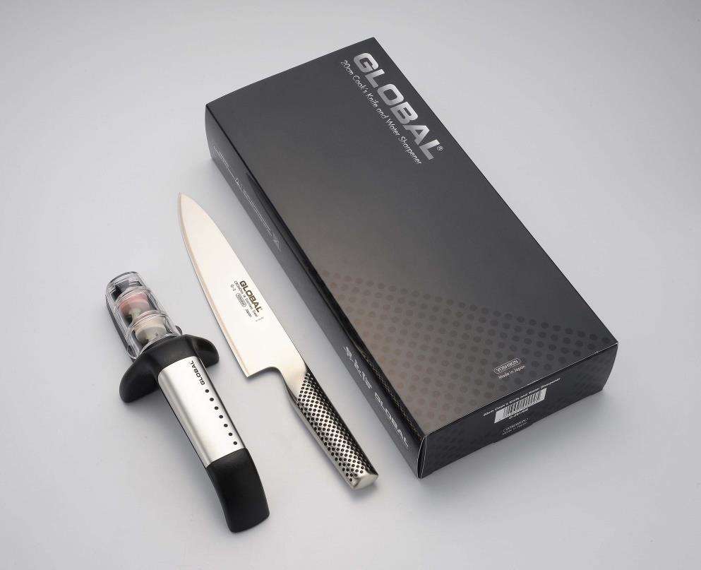 Global - 2 Pc Knife & Sharpener Set - 71G291SB