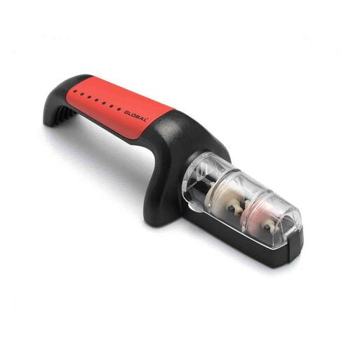 Global - Ceramic Water Sharpener Red handle with Black Dots