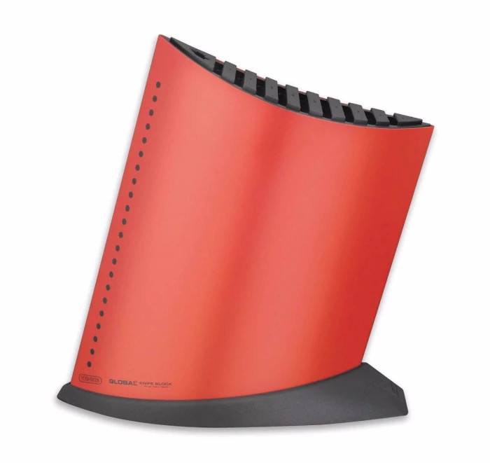 Global - 10 Slot Ship Shape Knife Block Red - 71GKB52CR