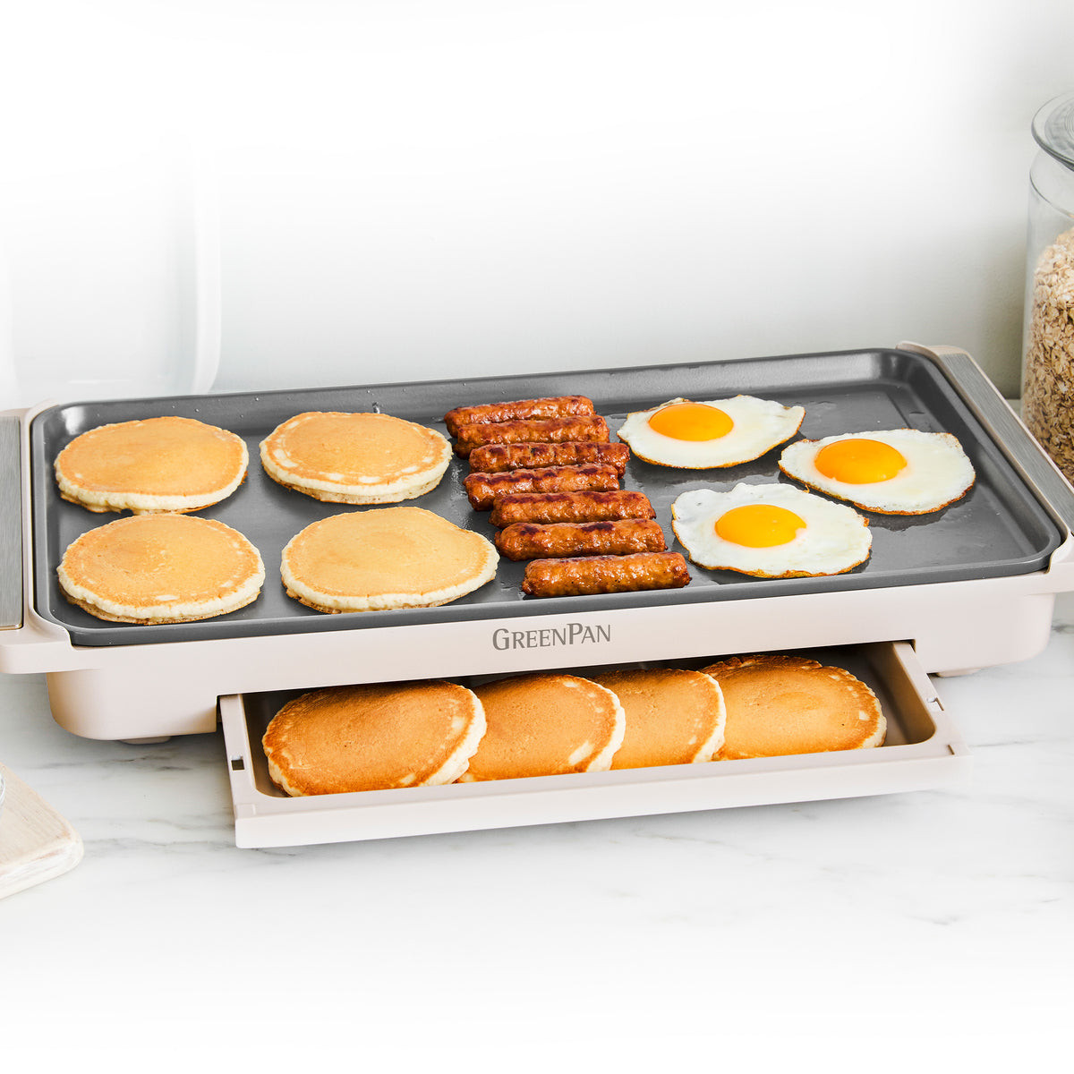 GreenPan - 10" x 20" Advanced XL Griddle With Warming Drawer