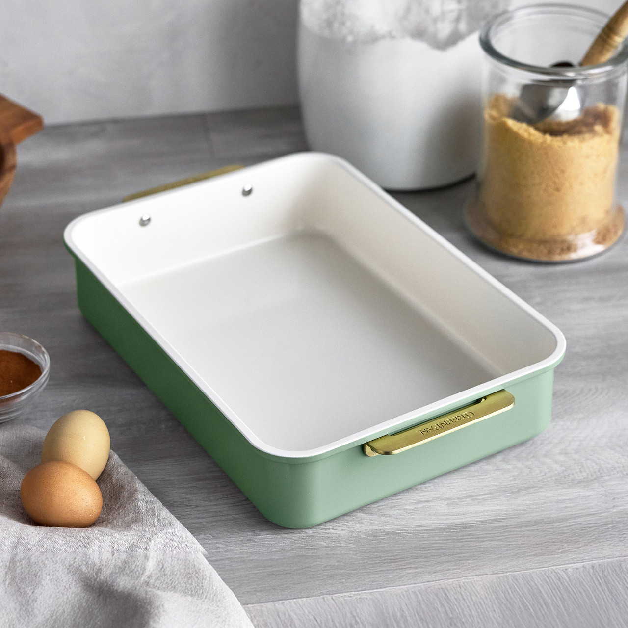 GreenPan - 13" x 9" Sage Non-Stick Rectangular Pan