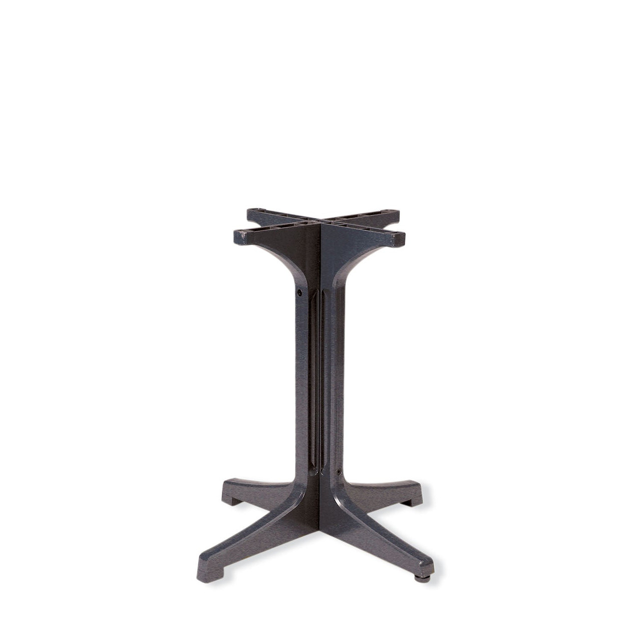 Grosfillex - Alpha Charcoal Resin Dining Height Small Table Base - 55631802
