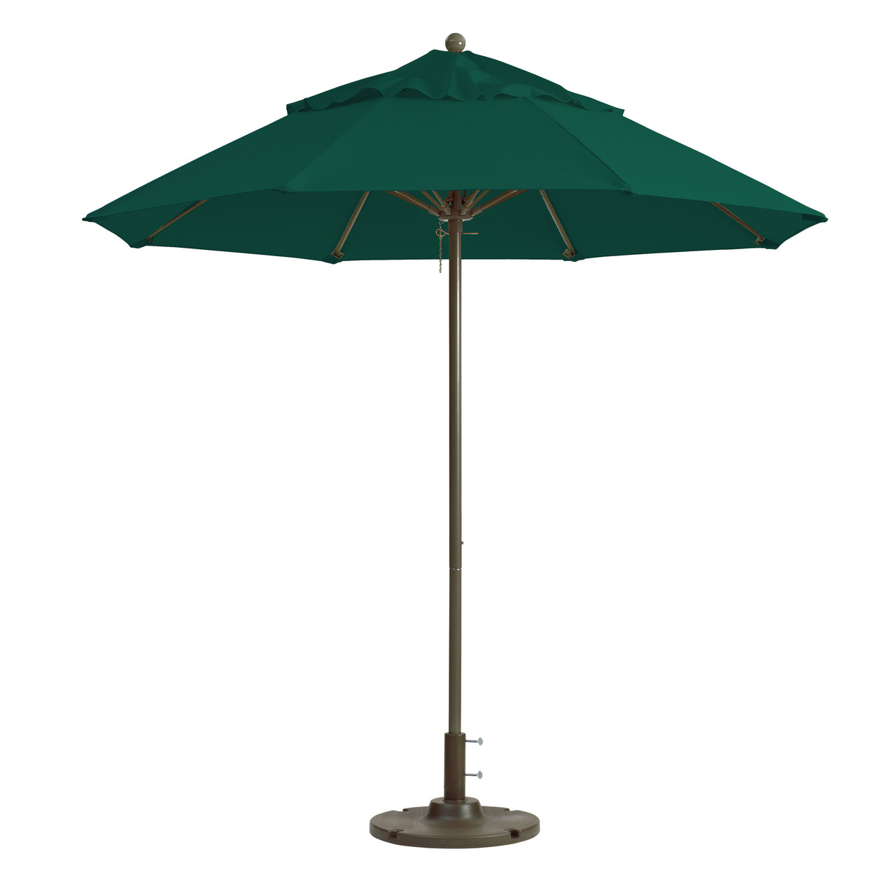 Grosfillex - Windmaster 9' Forest Green Recacril® Fabric Round Umbrella