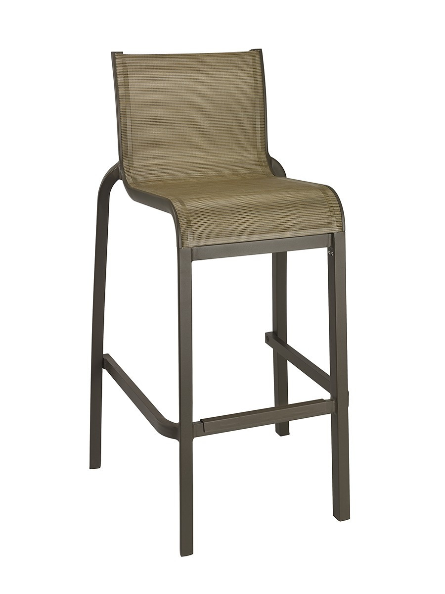 Grosfillex - Sunset Cognac/ Fusion Bronze Outdoor Stacking Armless Barstool (2 Pack)