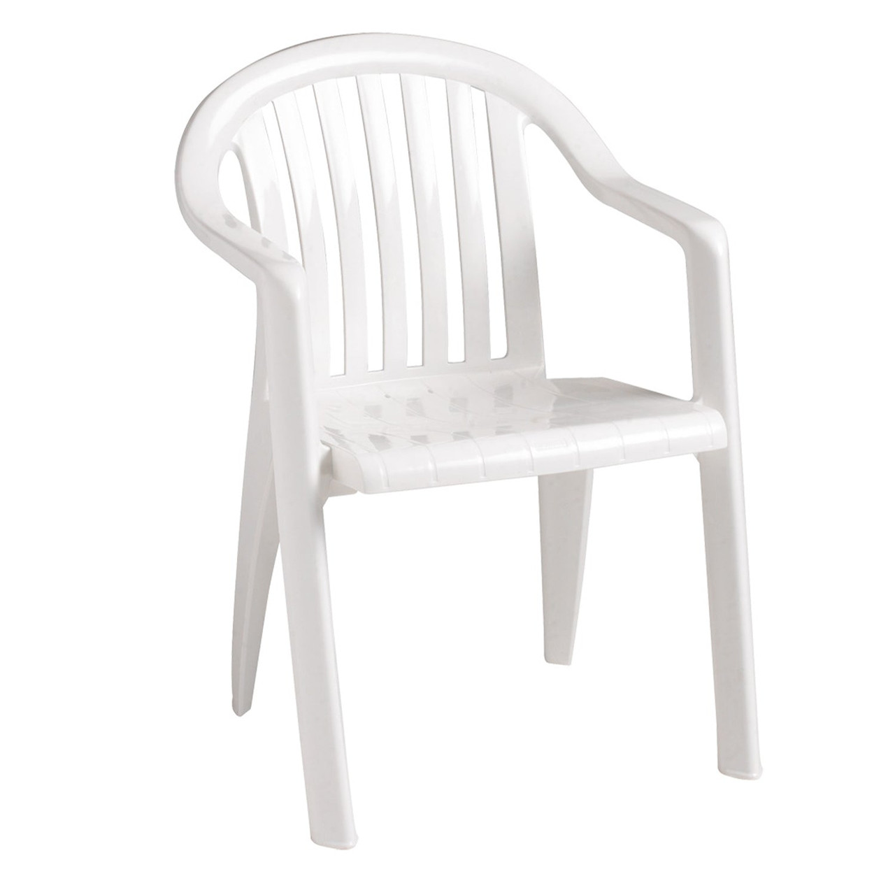 Grosfillex - Miami White Lowback Armchair (16 Pack) - US282304