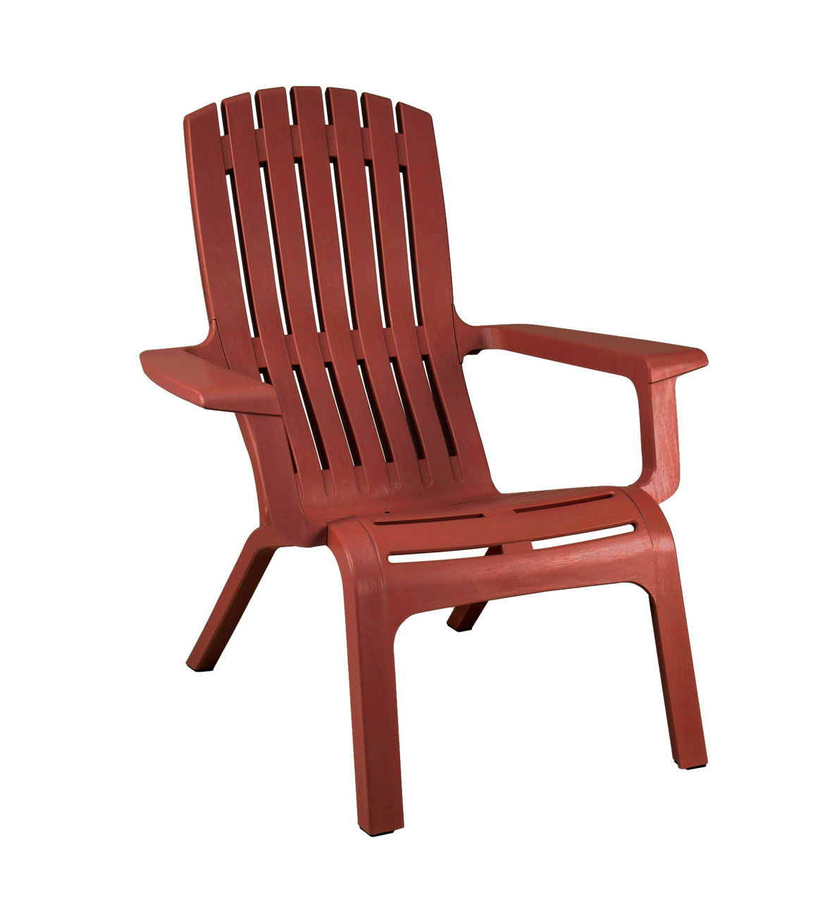 Grosfillex - Westport Barn Red Outdoor Stacking Adirondack Chair (14 Pack)