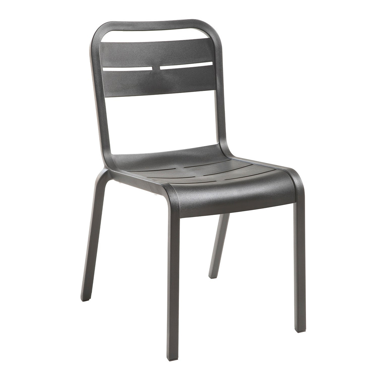 Grosfillex - Cannes Charcoal Sidechair (4 Pack) - UT011002
