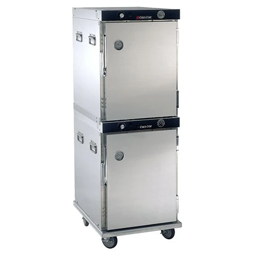Cres Cor H339-214C 23.87" Insulated Stainless Steel Mobile Stacked Hot Holding Cabinet - 120V/1,800W
