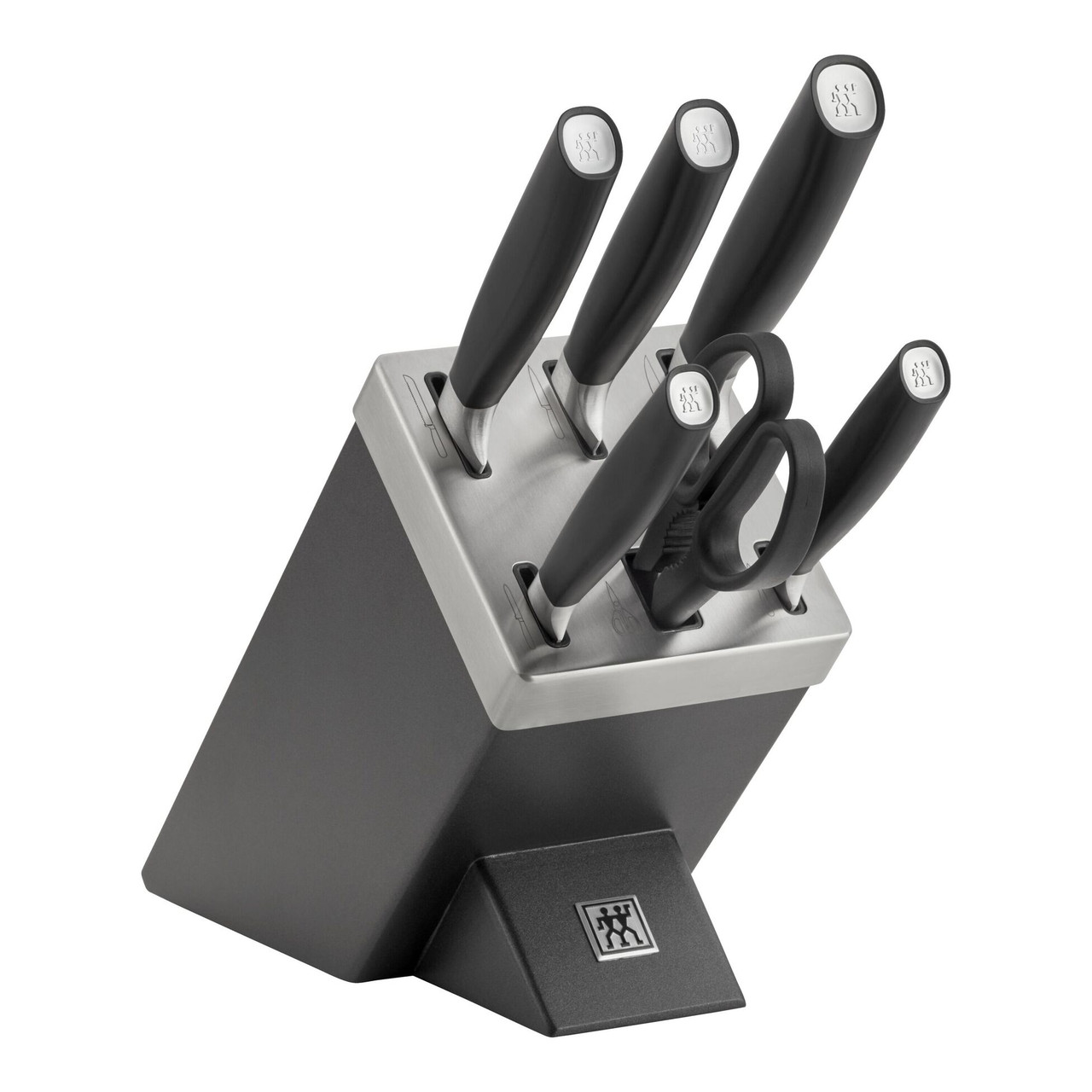 Zwilling - All * Star 7 PC Self Sharpening Knife Black Block Set Silver Knives