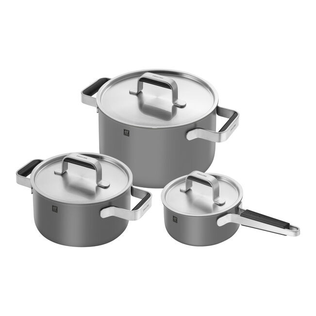 Zwilling - Pure 6 Pc Grey Stainless Steel Cookware Set - 1030828