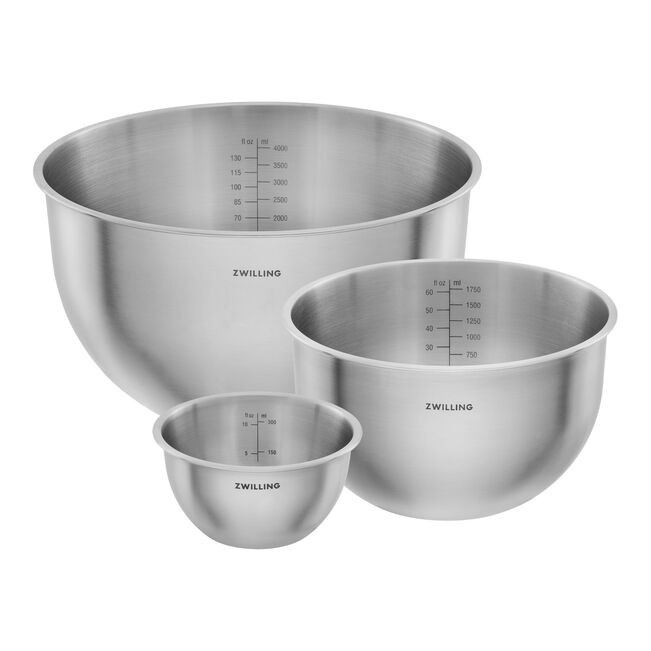 Zwilling - Fresh & Save S / M / L 3 Pc Stainless Steel Silver Bowl Set - 1032841