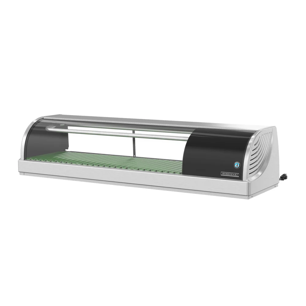 Hoshizaki HNC-120BA-R-SLH 47" Curved Glass Refrigerated Right Side Condenser Sushi Display Case