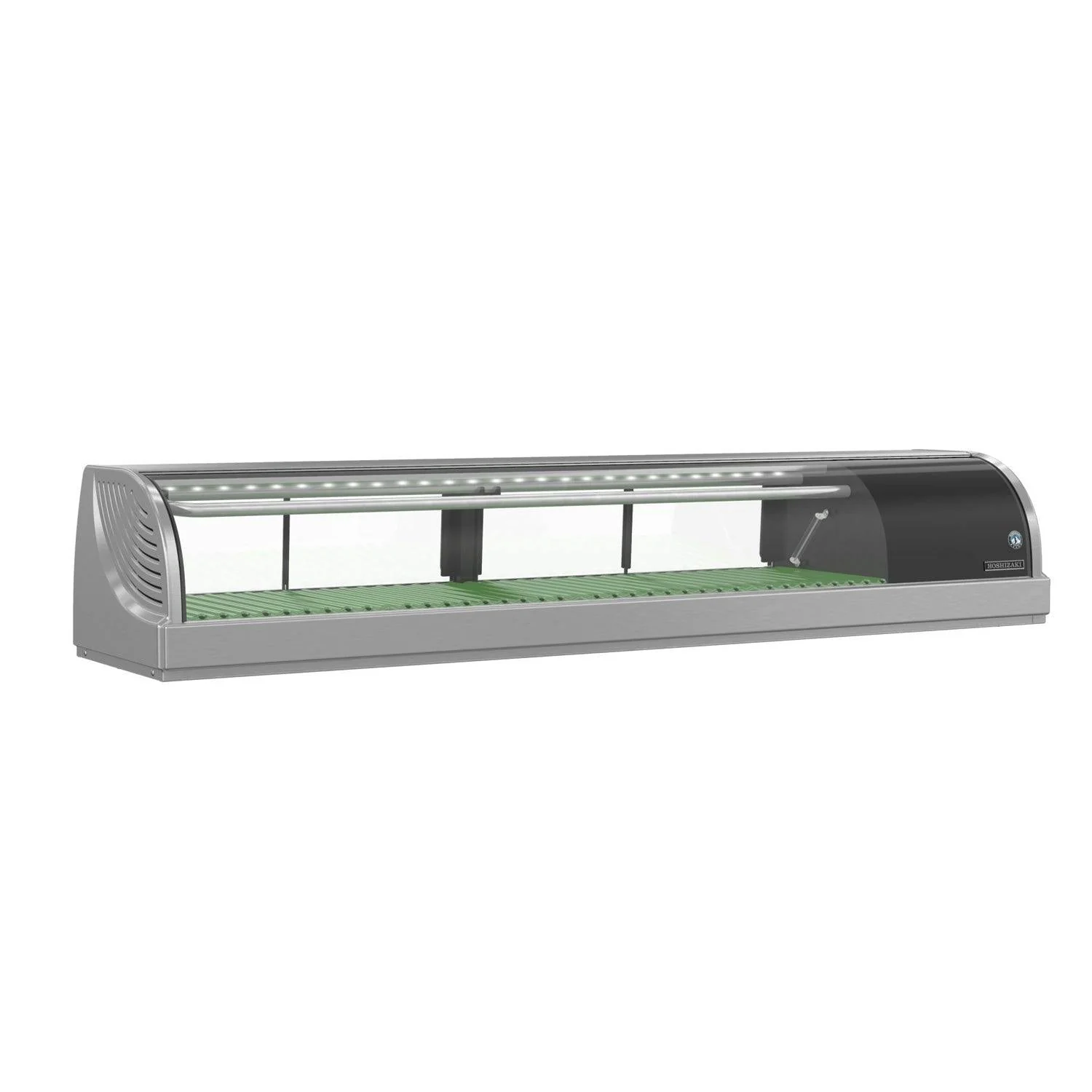 Hoshizaki HNC-150BA-R-SLH 59" Curved Glass Refrigerated Right Side Condenser Sushi Display Case