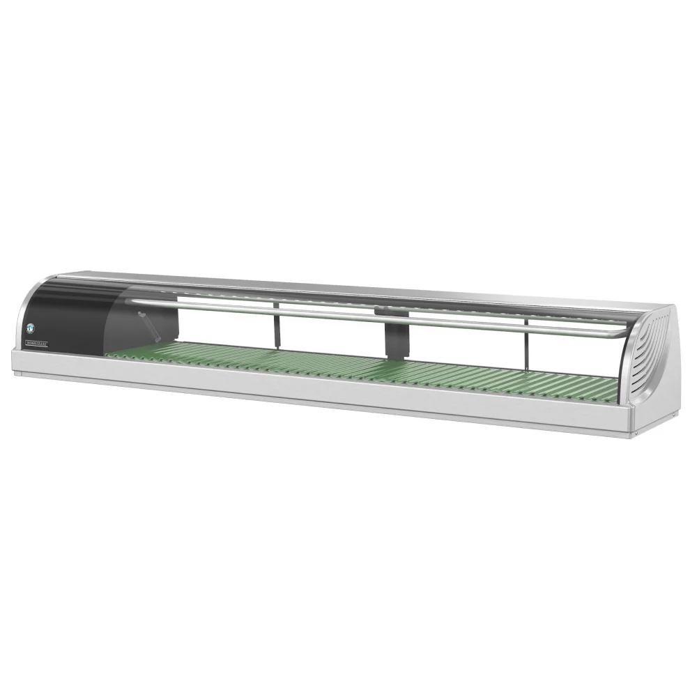 Hoshizaki HNC-180BA-R-SLH 71" Curved Glass Refrigerated Right Side Condenser Sushi Display Case