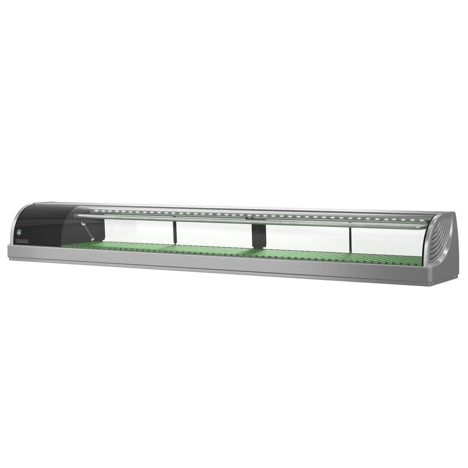 Hoshizaki HNC-210BA-L-SLH 82" Curved Glass Refrigerated Left Side Condenser Sushi Display Case