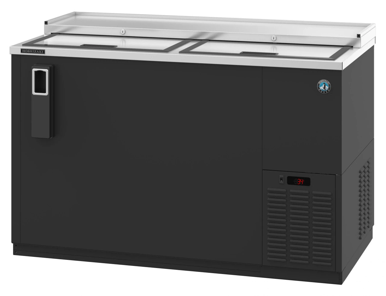 Hoshizaki - 50" Black Back Bar Bottle Cooler w/ 2 Slide Top Doors - CC50 Hoshizaki - 50" Black Back Bar Bottle Cooler w/ 2 Slide Top Doors - CC50 - Image 3