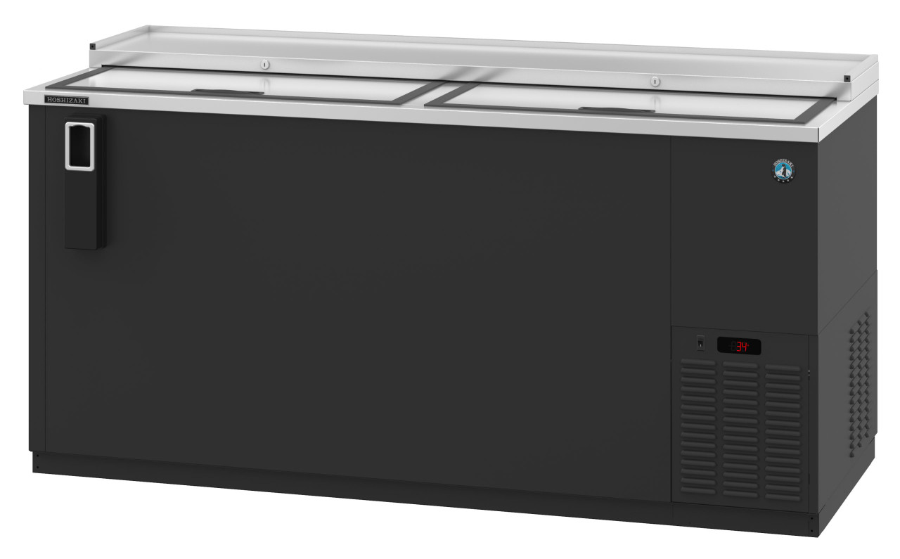 Hoshizaki - 65" Black Back Bar Bottle Cooler w/2 Slide Top Doors - CC65