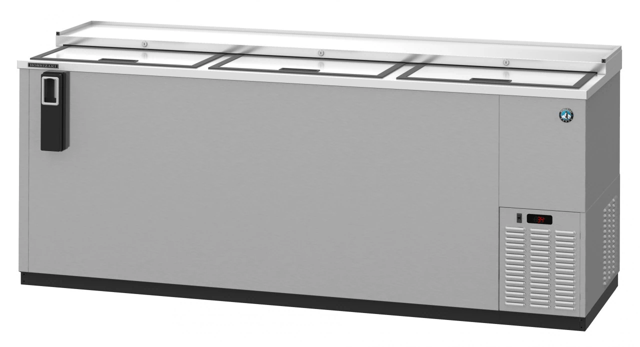 Hoshizaki - 80" Stainless Steel Back Bar Bottle Cooler w/ 3 Slide Top Doors - CC80-S Hoshizaki - 80" Stainless Steel Back Bar Bottle Cooler w/ 3 Slide Top Doors - CC80-S - Image 3