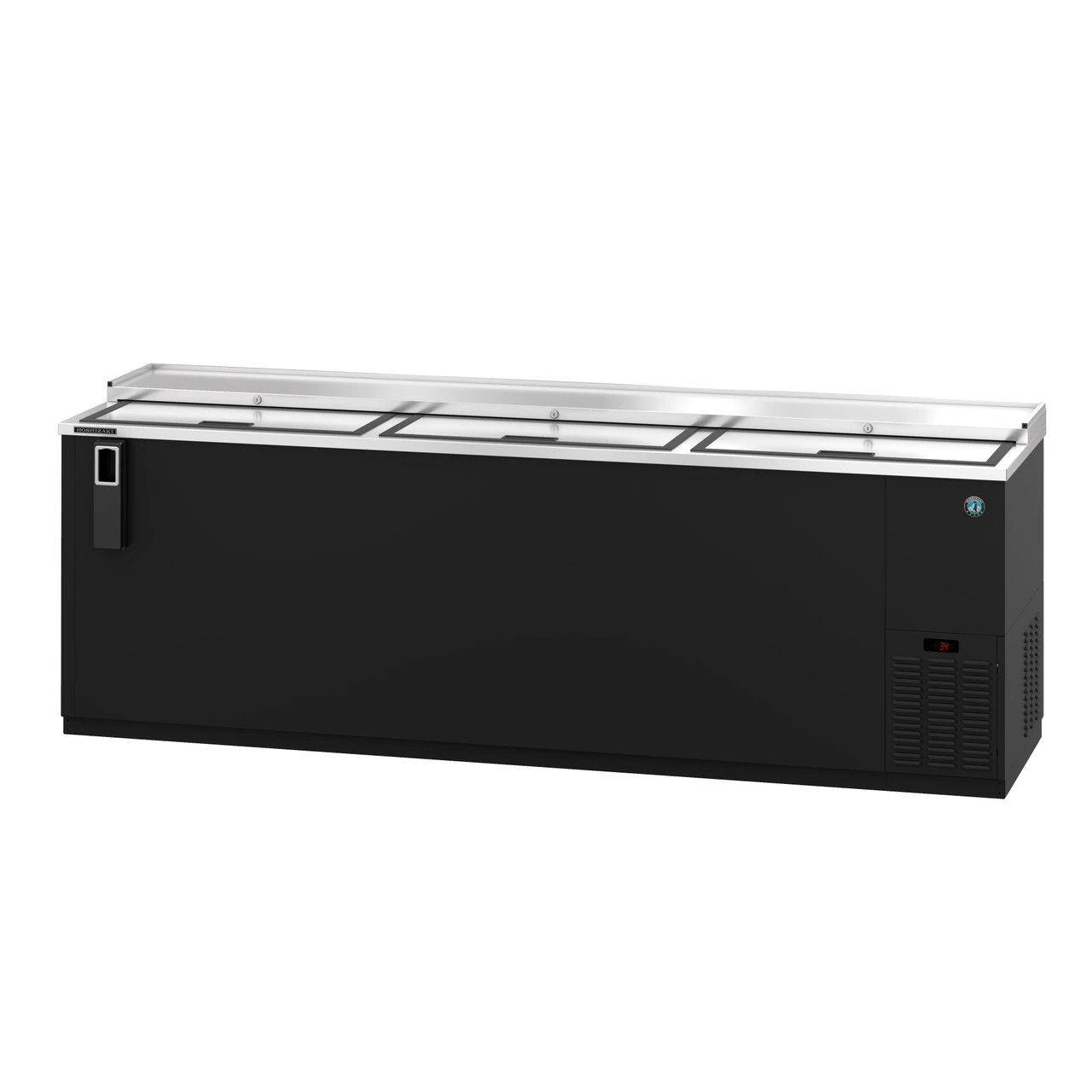 Hoshizaki - 95" Black Back Bar Bottle Cooler w/ 3 Slide Top Doors - CC95 Hoshizaki - 95" Black Back Bar Bottle Cooler w/ 3 Slide Top Doors - CC95 - Image 3