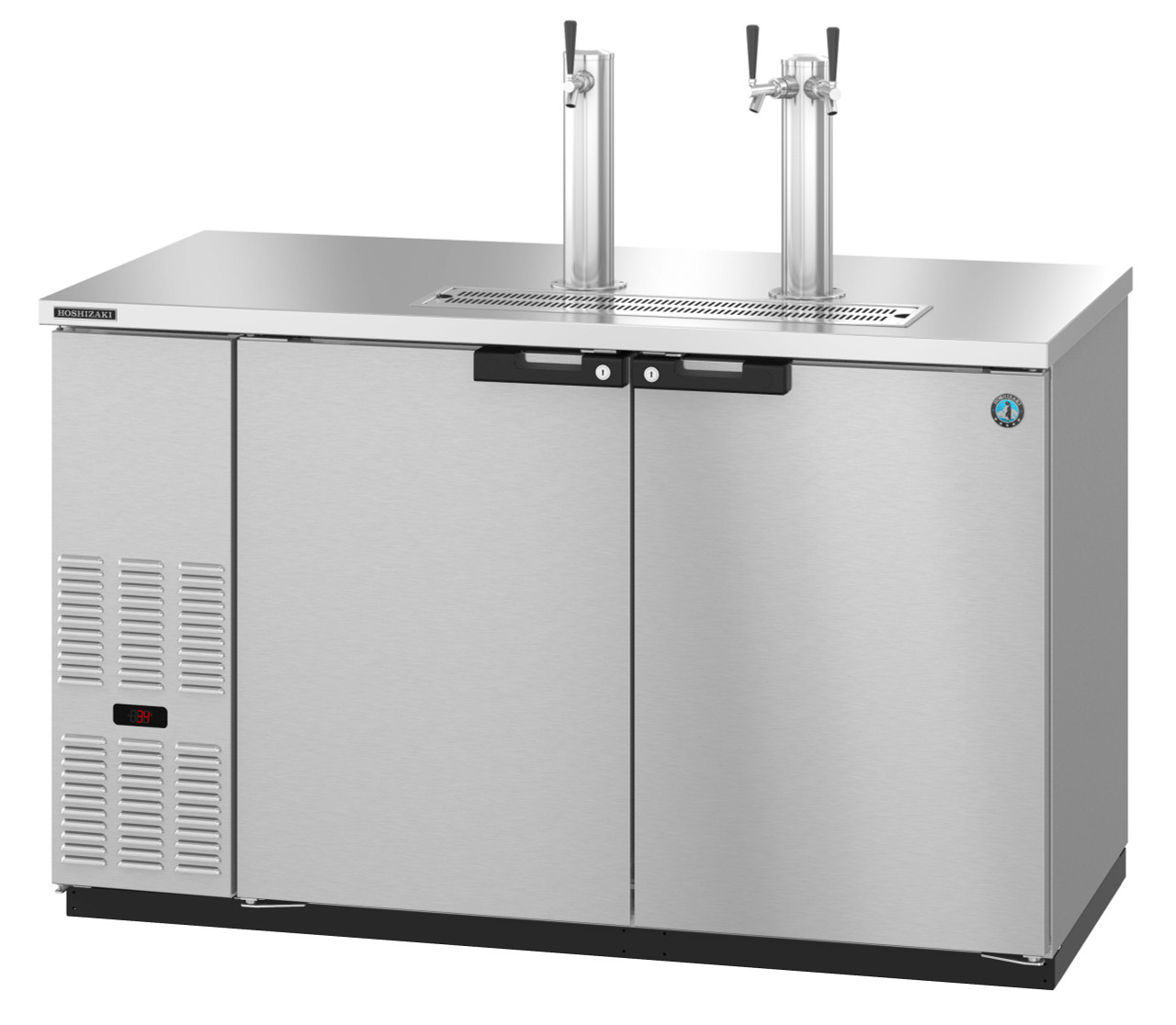 Hoshizaki - 59" Stainless Steel Refrigerated Beer Dispenser w/ 3 Taps & 2 Solid Swing Doors - DD59-S