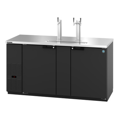 Hoshizaki - 69" Black Refrigerated Beer Dispenser w/ 3 Taps & 2 Solid Swing Doors - DD69 Hoshizaki - 69" Black Refrigerated Beer Dispenser w/ 3 Taps & 2 Solid Swing Doors - DD69 - Image 2