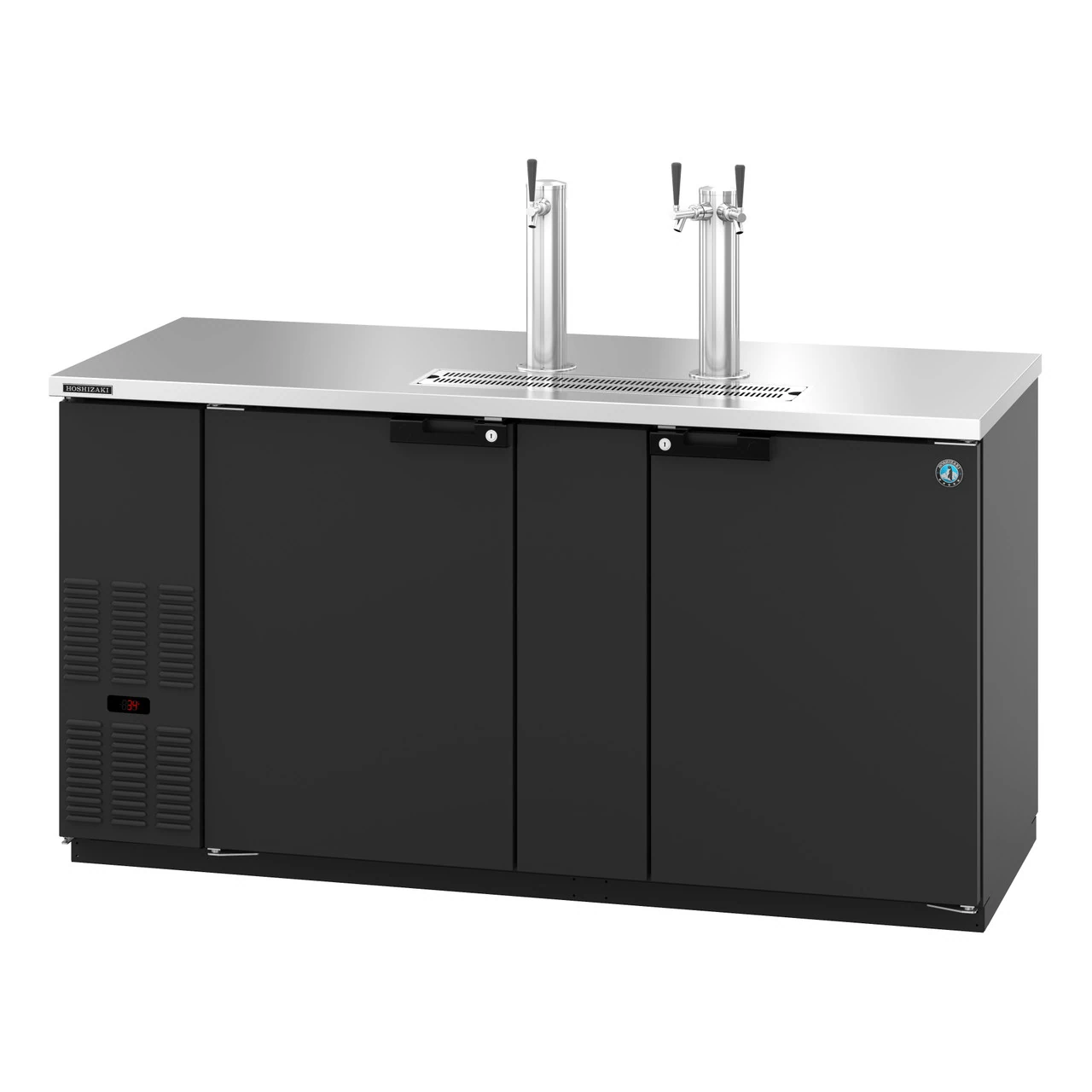 Hoshizaki - 69" Black Refrigerated Beer Dispenser w/ 3 Taps & 2 Solid Swing Doors - DD69 Hoshizaki - 69" Black Refrigerated Beer Dispenser w/ 3 Taps & 2 Solid Swing Doors - DD69 - Image 3