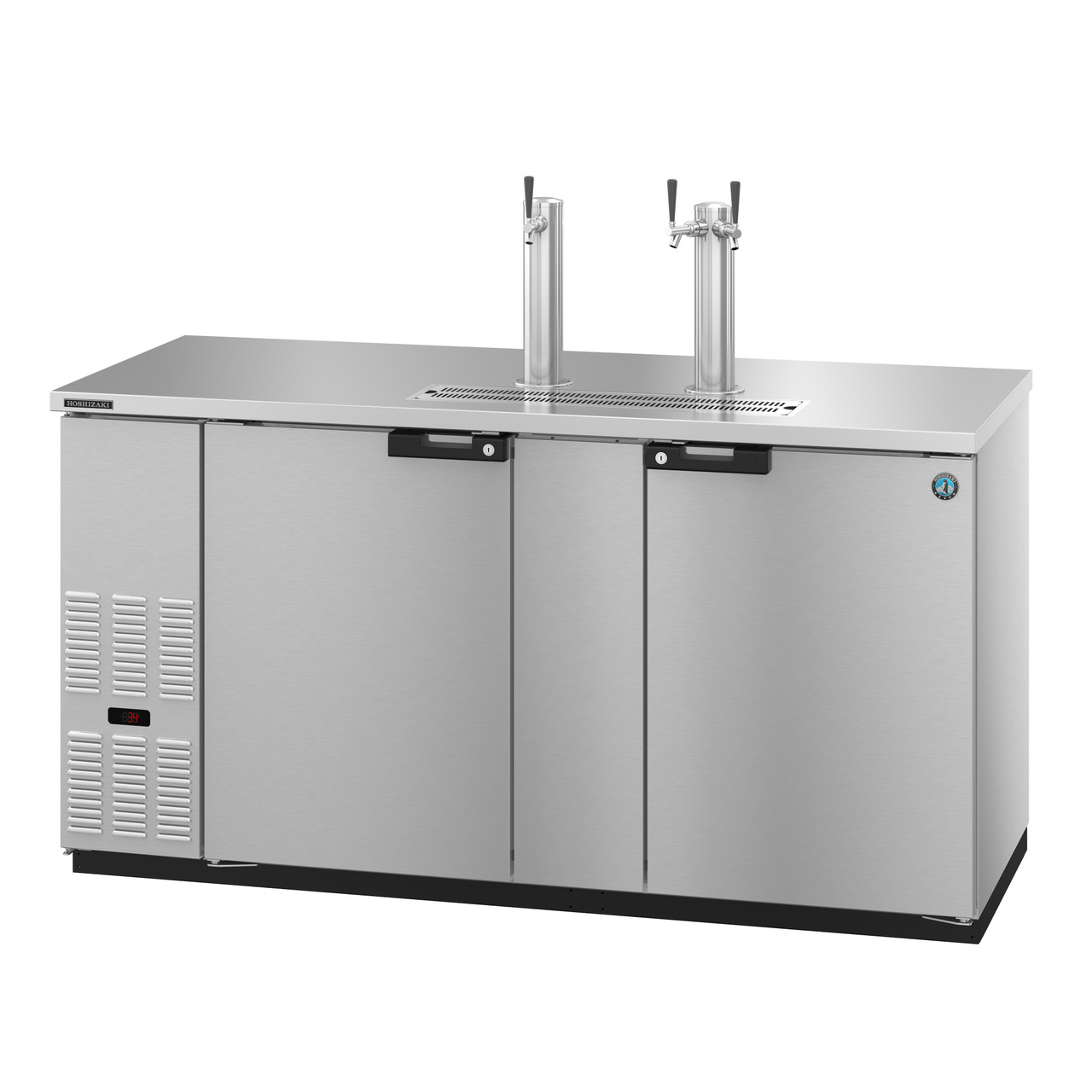 Hoshizaki - 69" Stainless Steel Refrigerated Beer Dispenser w/ 3 Taps & 2 Solid Swing Doors - DD69-S