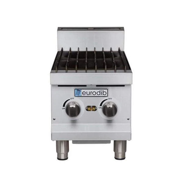 Eurodib HP212 12" Natural Gas 2-Burner Hot Plate - 60,000 BTU