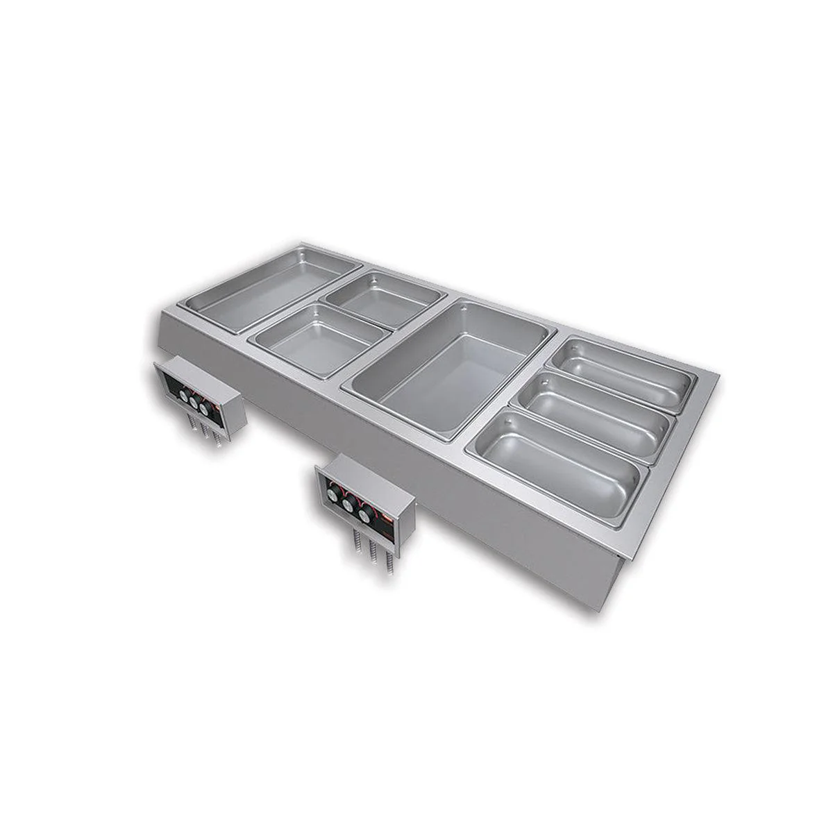 Hatco HWBI-4D 4-Pan Drop-In Modular Heated Food Well with Drain - 208V, 3 Phases