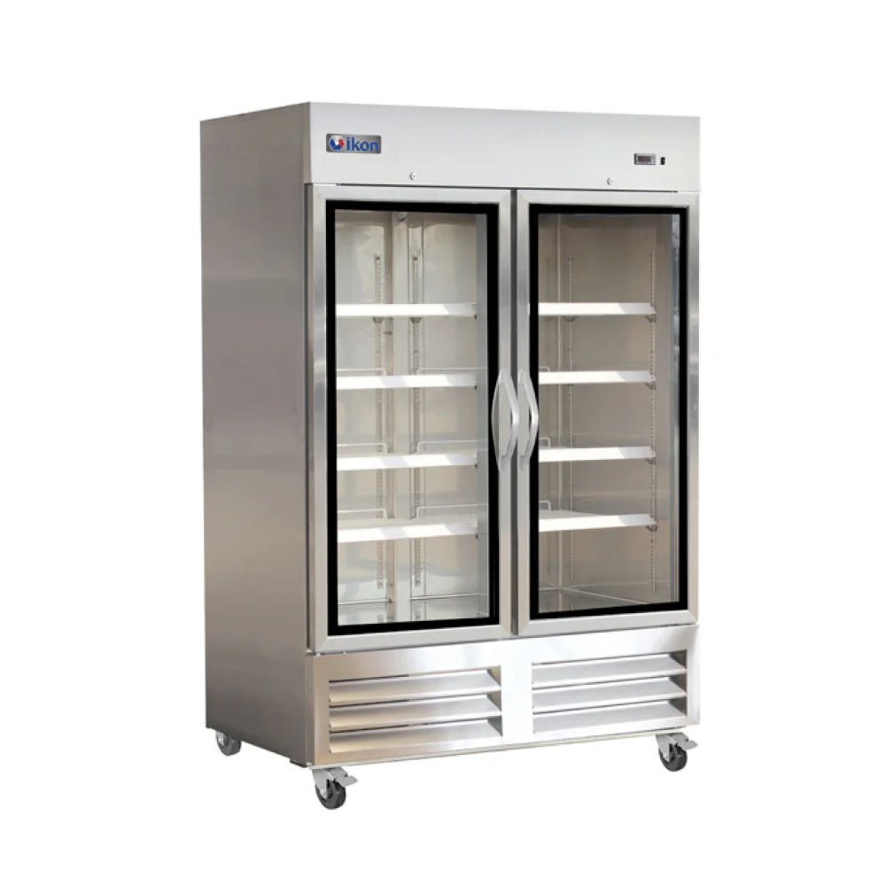 Ikon IB54RG 54" Bottom Mount Glass 2-Door Reach-In Refrigerator