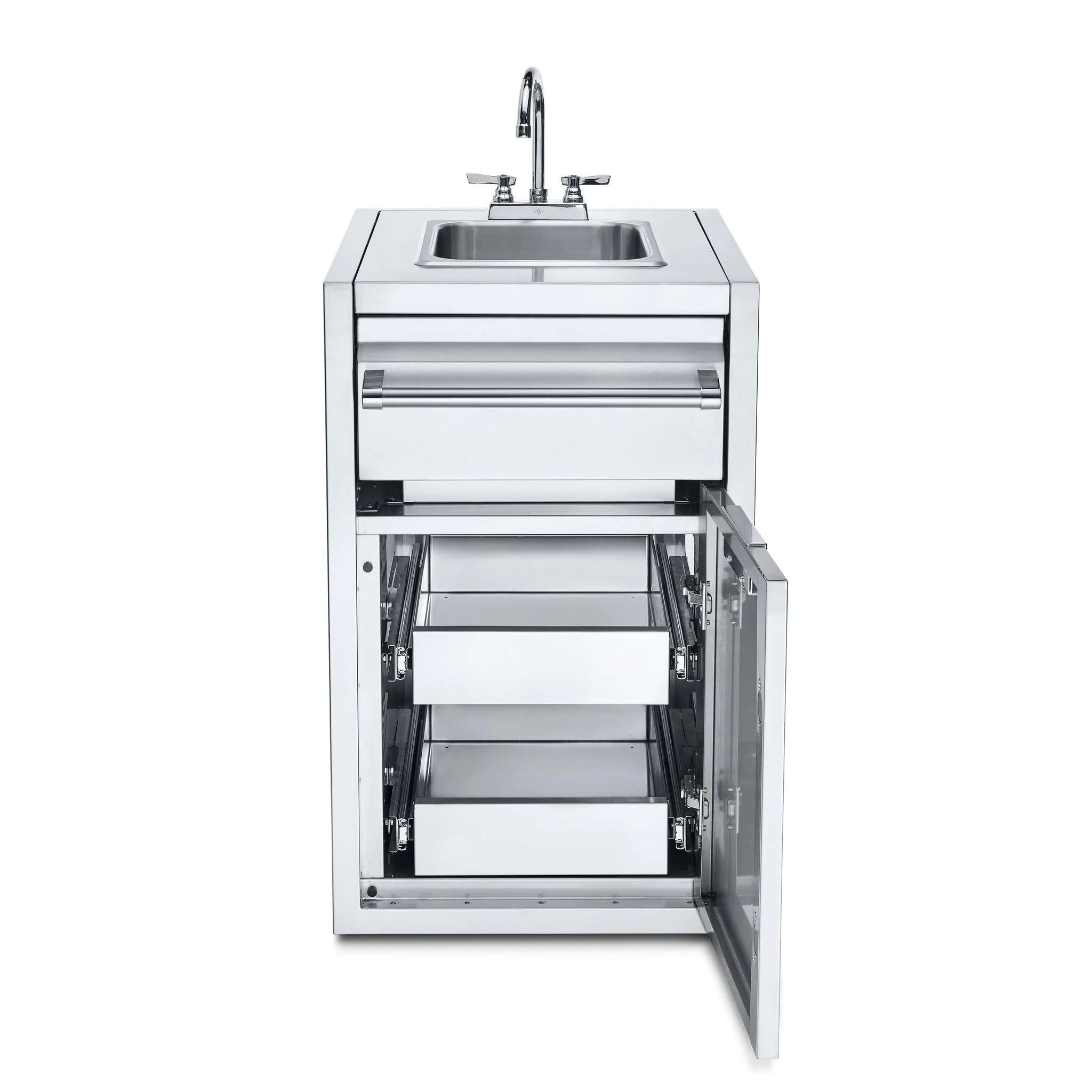 Crown Verity IBISC-SK-2D Small Built-In Cabinet with Sink & Two Single Drawers