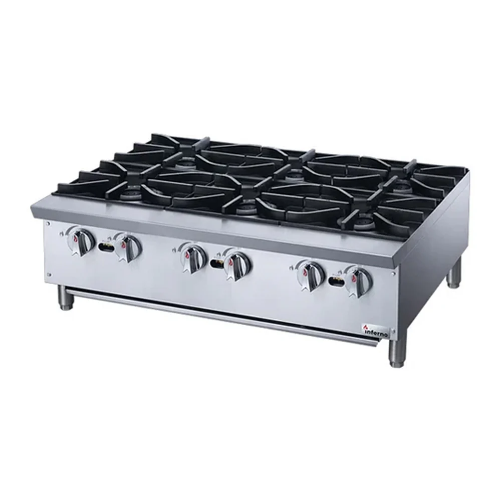 Inferno IHP-6 36" Gas 6-Burner Hot Plate - 168,000 BTU