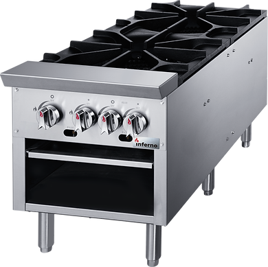 Inferno - 18" Natural Gas Double Stock Pot Range w/ LP Conversion Kit - ISP-2