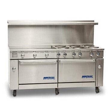 Imperial IR-6-G36T-E 36" Electric 6-Plate Commercial Range With 36" Griddle and Thermostat Controls - 208V, 3 Ph