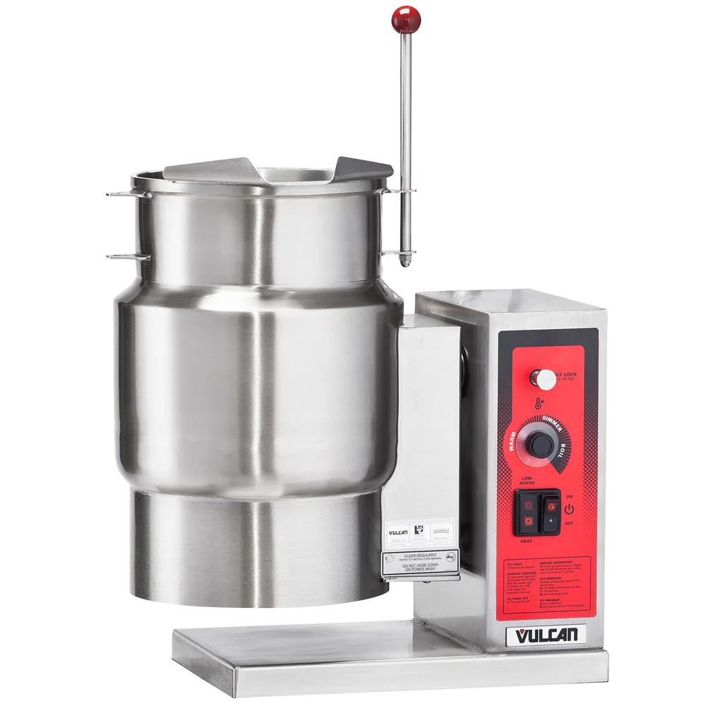 Vulcan K12ETT Manual Tilting 12-Gallon Electric Steam Kettle - 208V, 3 Phase
