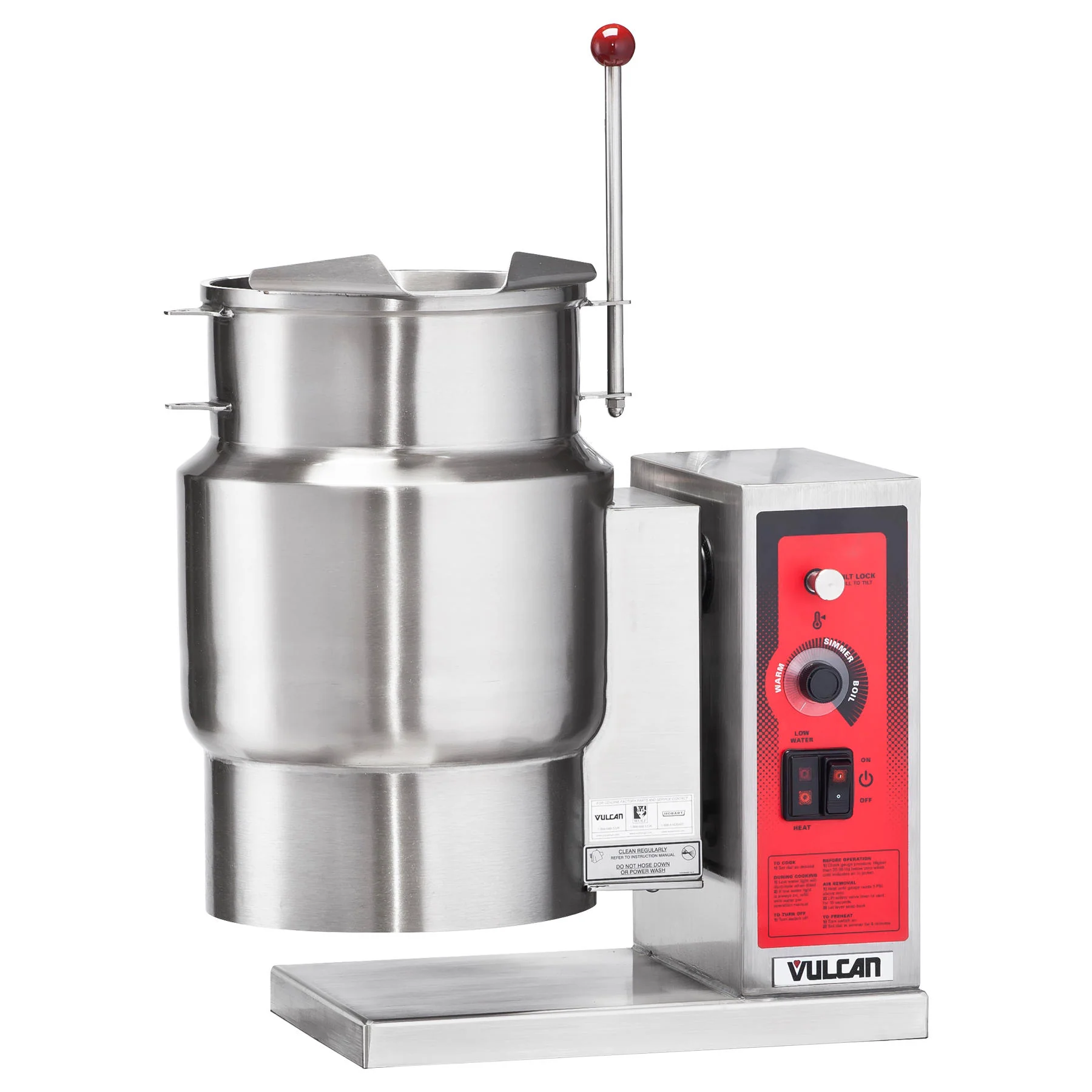 Vulcan K6ETT Manual Tilting 6-Gallon Electric Steam Kettle - 208V, 3 Phase