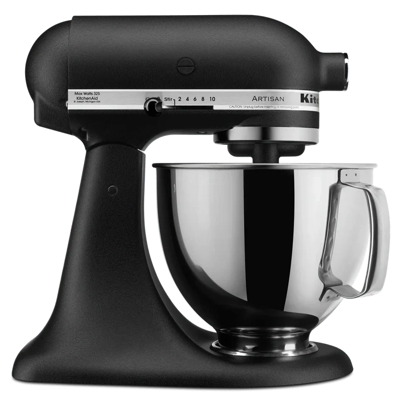 KitchenAid Cast Iron Black 5 Qt. Artisan Tilt Head Countertop Stand Mixer - KSM150PSBK
