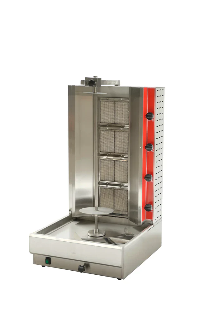 Blue Flame KB-4 Natural Gas/Propane 4 Burner Shawarma Gyro Broiler/Doner