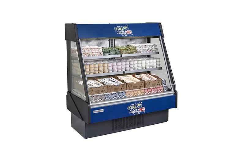 Hydra Kool 60” Low Profile Open Merchandiser with Electric Shutter/Front and Rear Loading - KGL-RS-60-S
