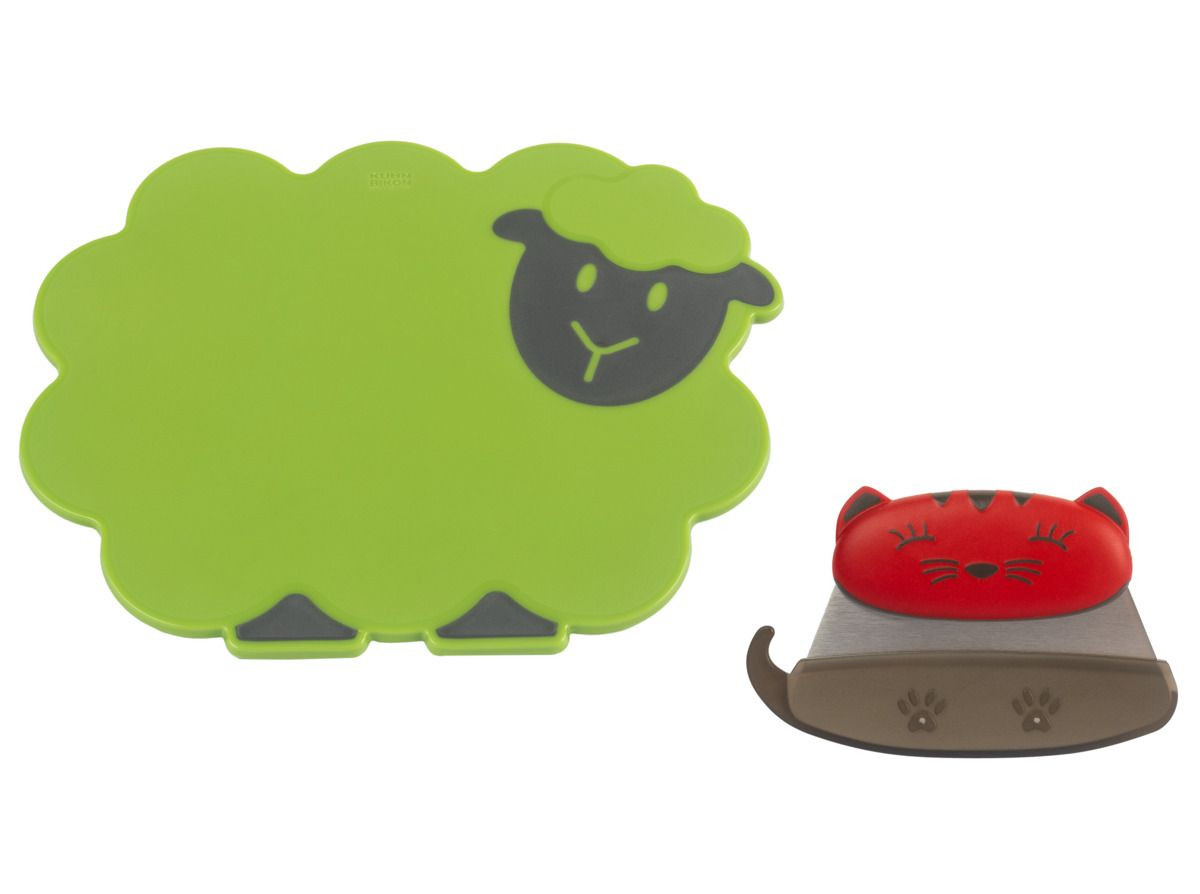 Kuhn Rikon - Kinderkitchen Chopper Cat & Sheep Cutting Board Set