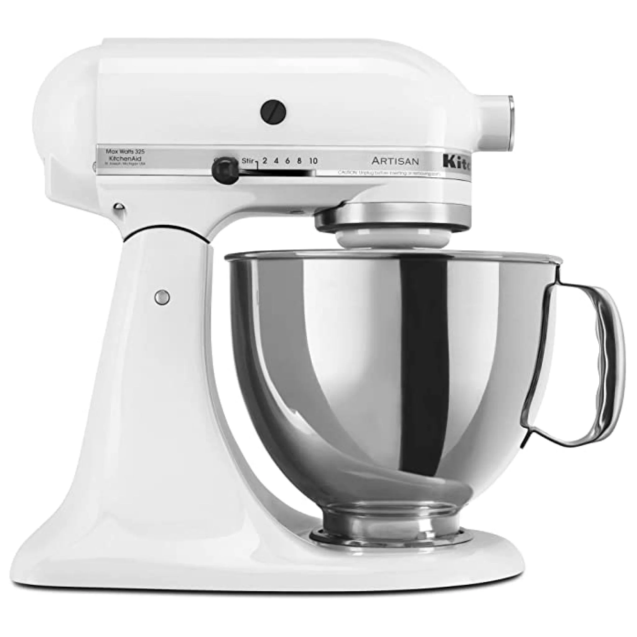 KitchenAid KSM150PSWH 5 Qt. Artisan Tilt Head Countertop Stand Mixer - White