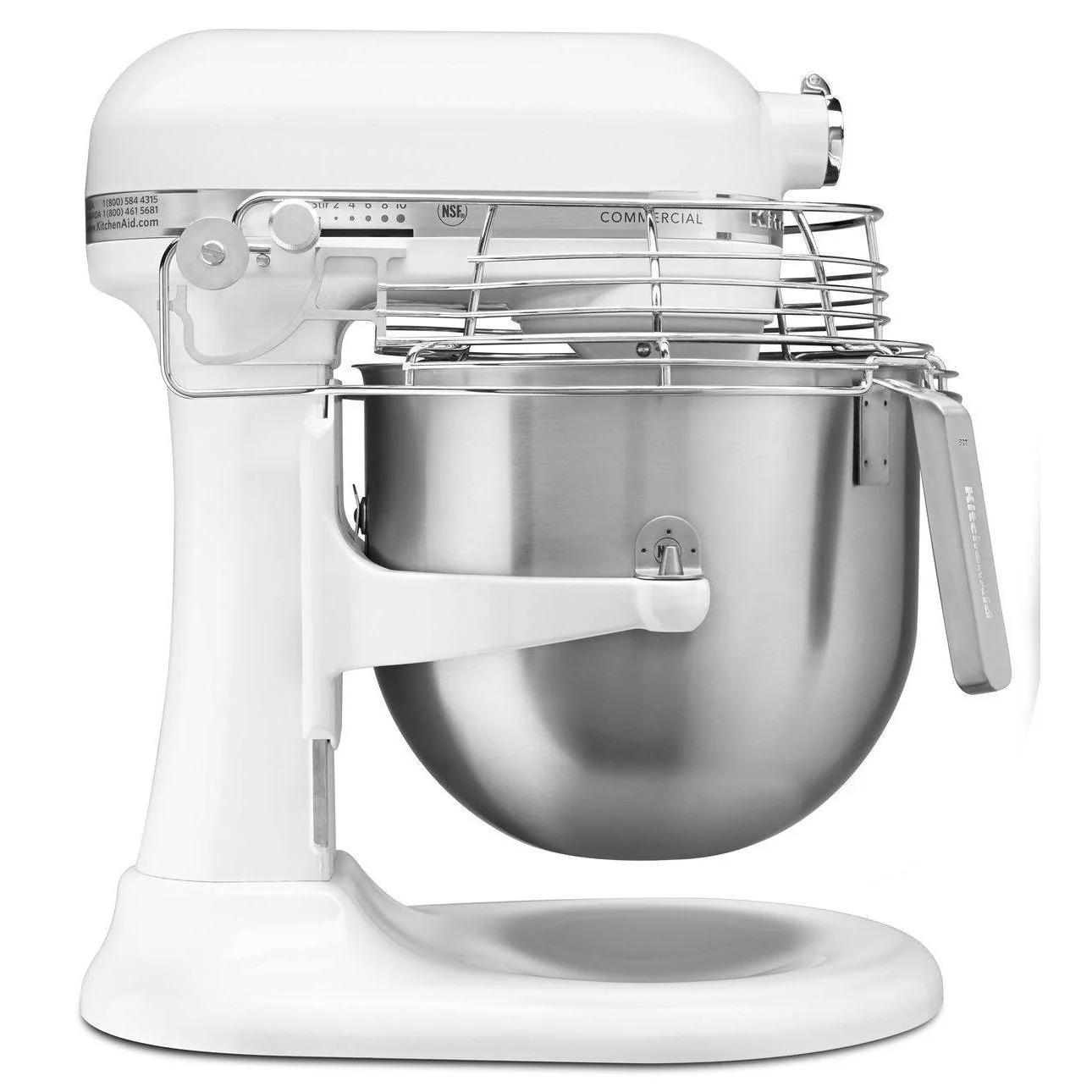 KitchenAid White 8 Qt. Commercial Countertop Mixer - KSMC895WH